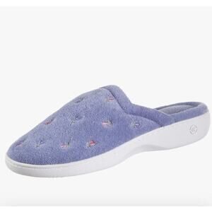 Isotoner Women's Terry Scalloped Embroidered Clog Slippers Large 8.5-9